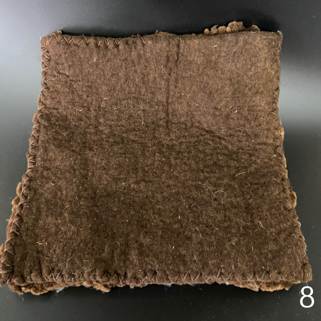 Brown felted wool cushions