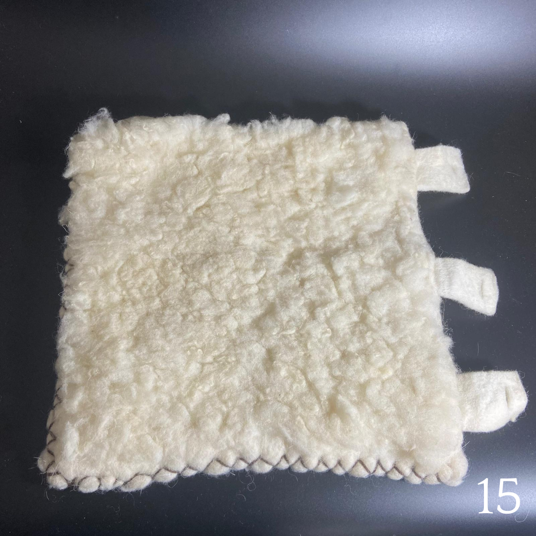 Capas de almofada de lã merina feltrada branca
