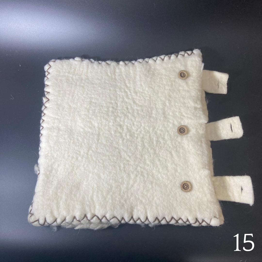 Capas de almofada de lã merina feltrada branca