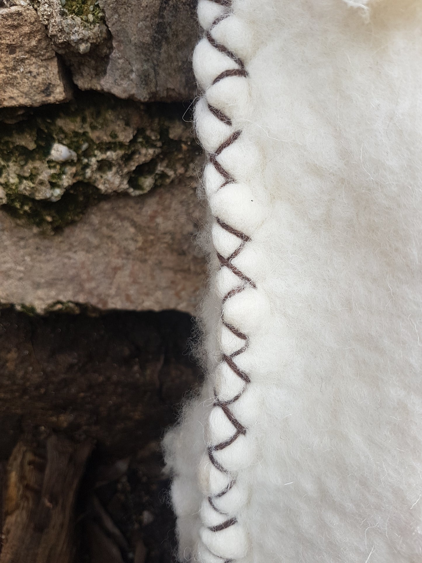White felted merino wool cushion covers