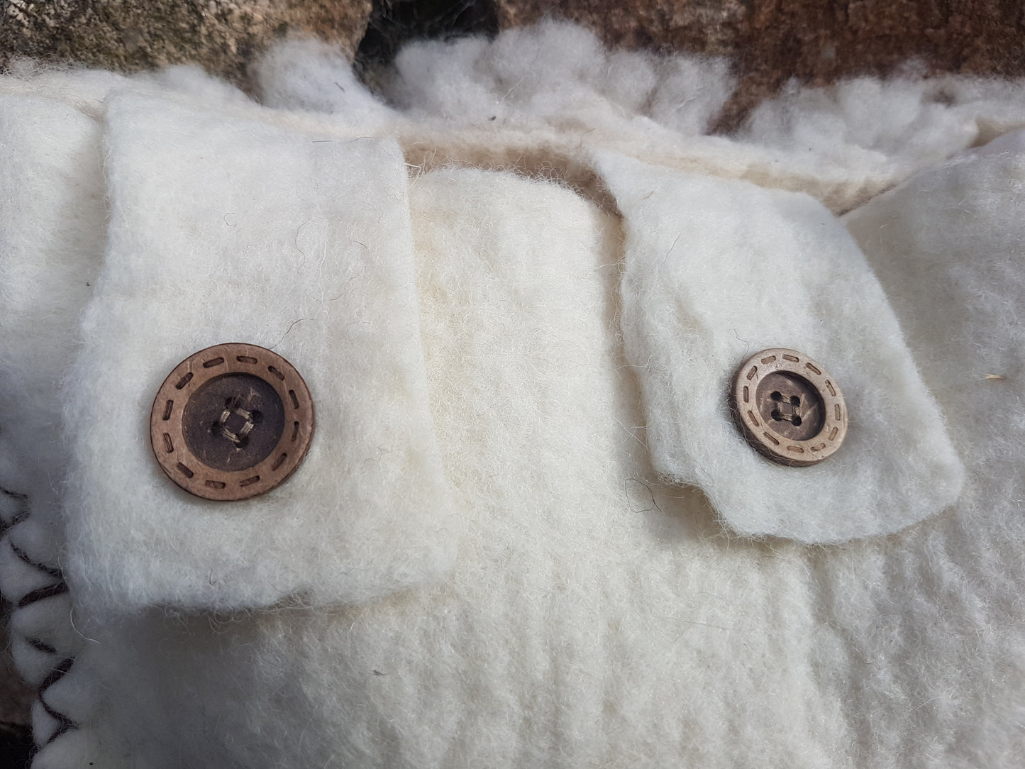 White felted merino wool cushion covers