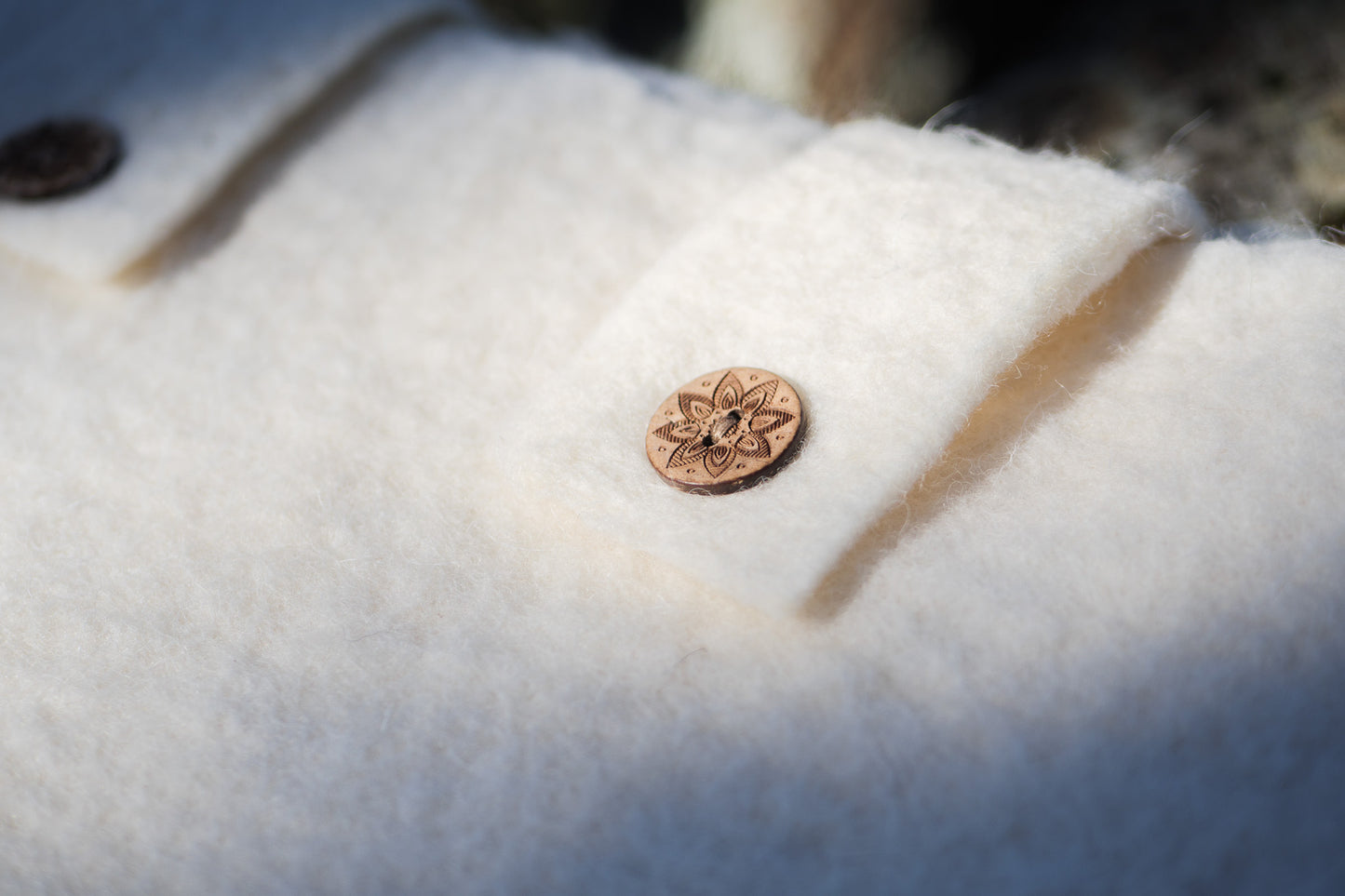 White felted merino wool cushion covers