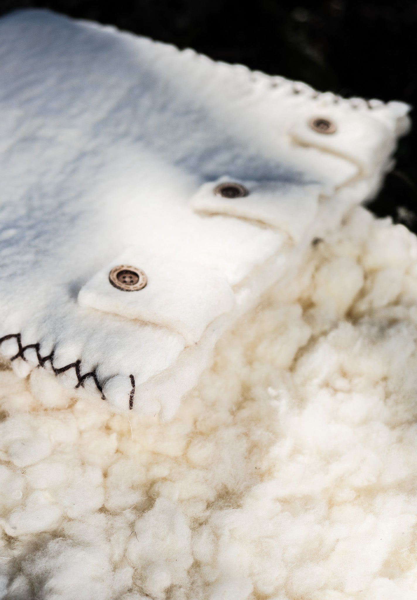 White felted merino wool cushion covers