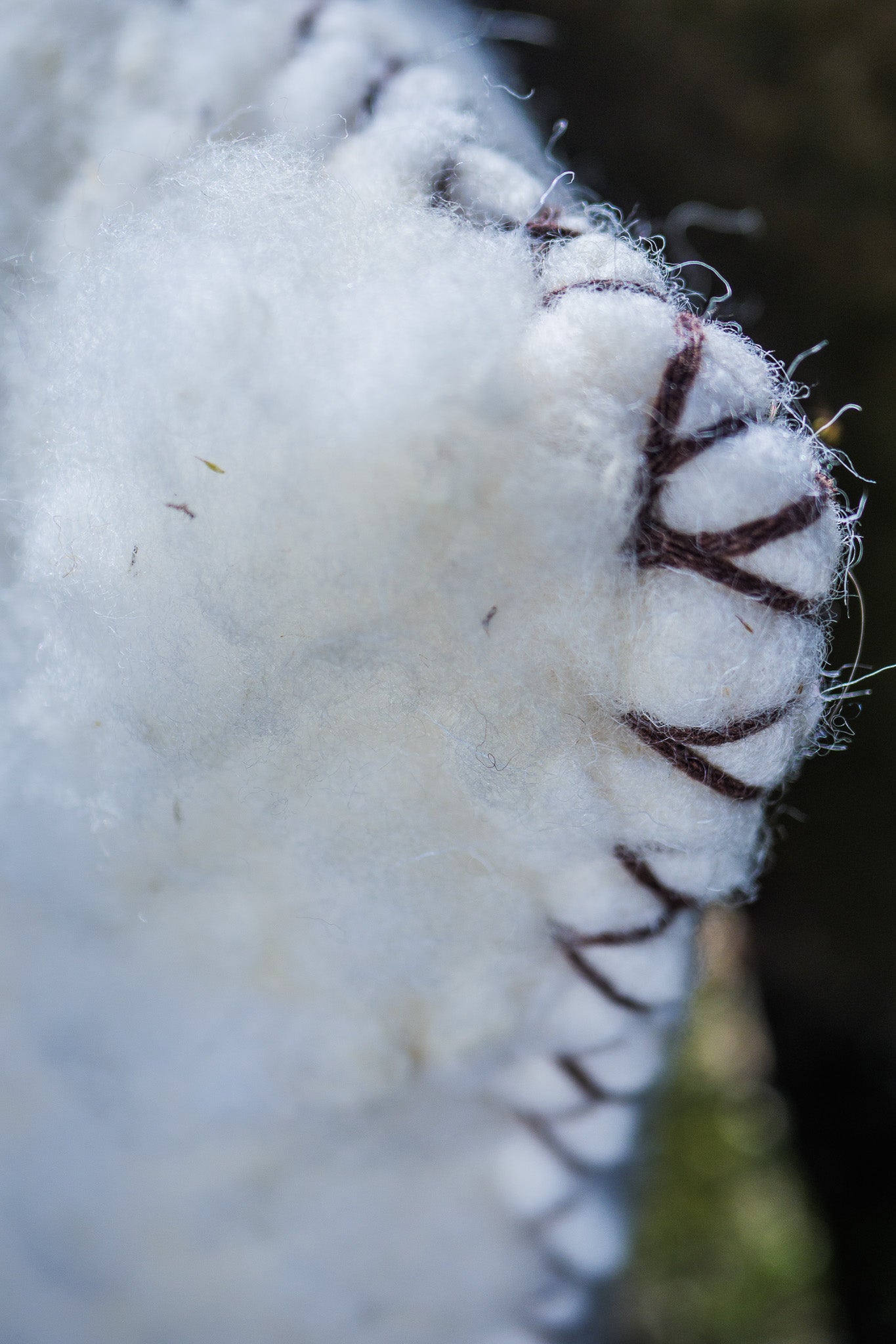 White felted merino wool cushion covers