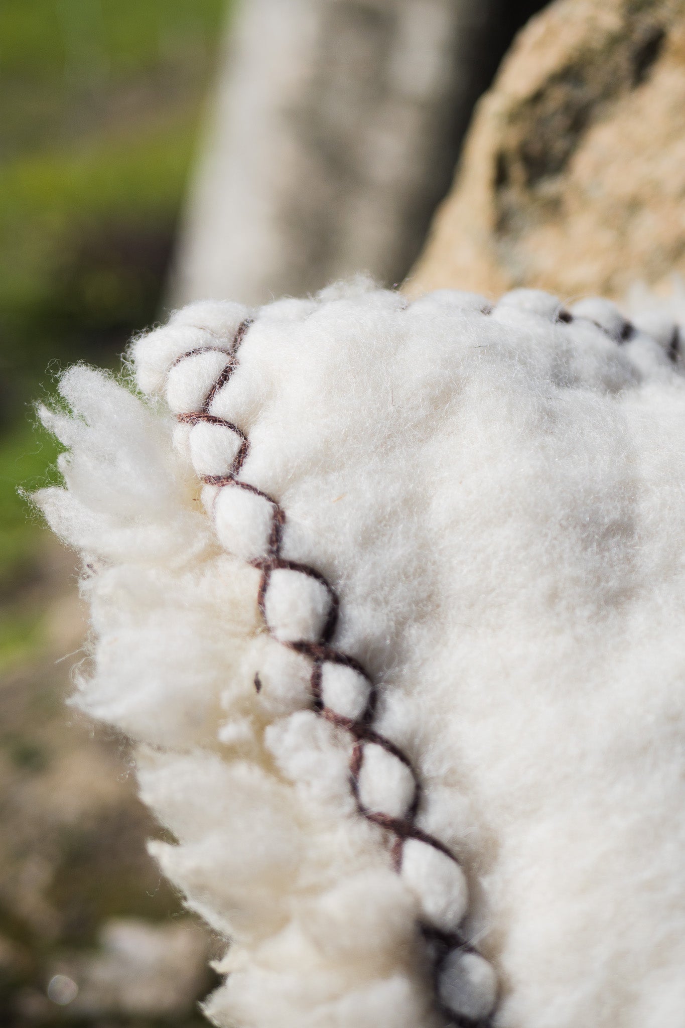 White felted merino wool cushion covers