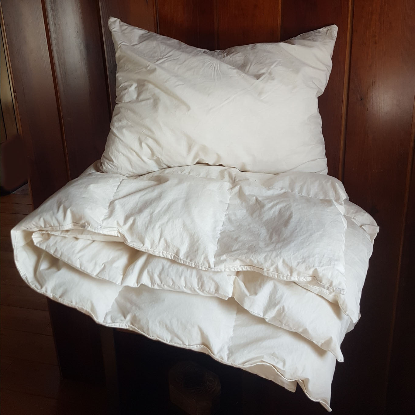 Duvets with 100% wool filling and organic cotton shell