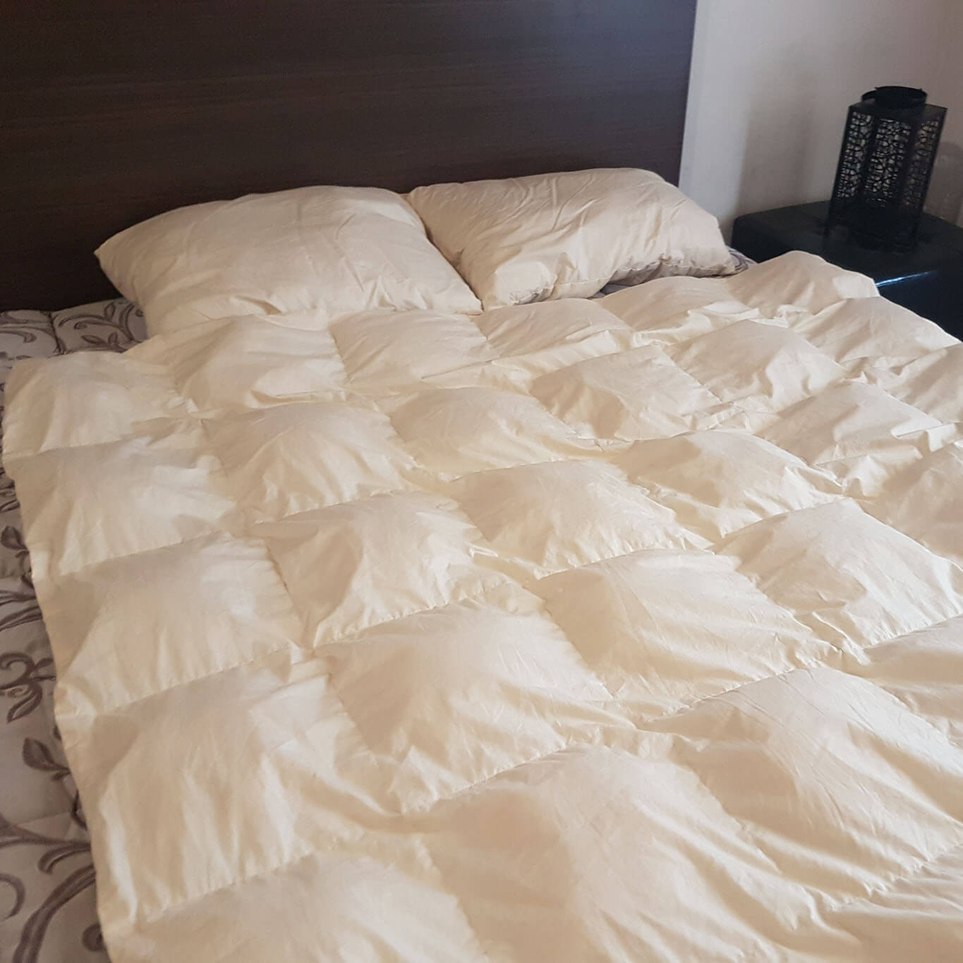 Edredão 170 cm x 205 cm (médio) com enchimento 100% lã e exterior em algodão orgânico