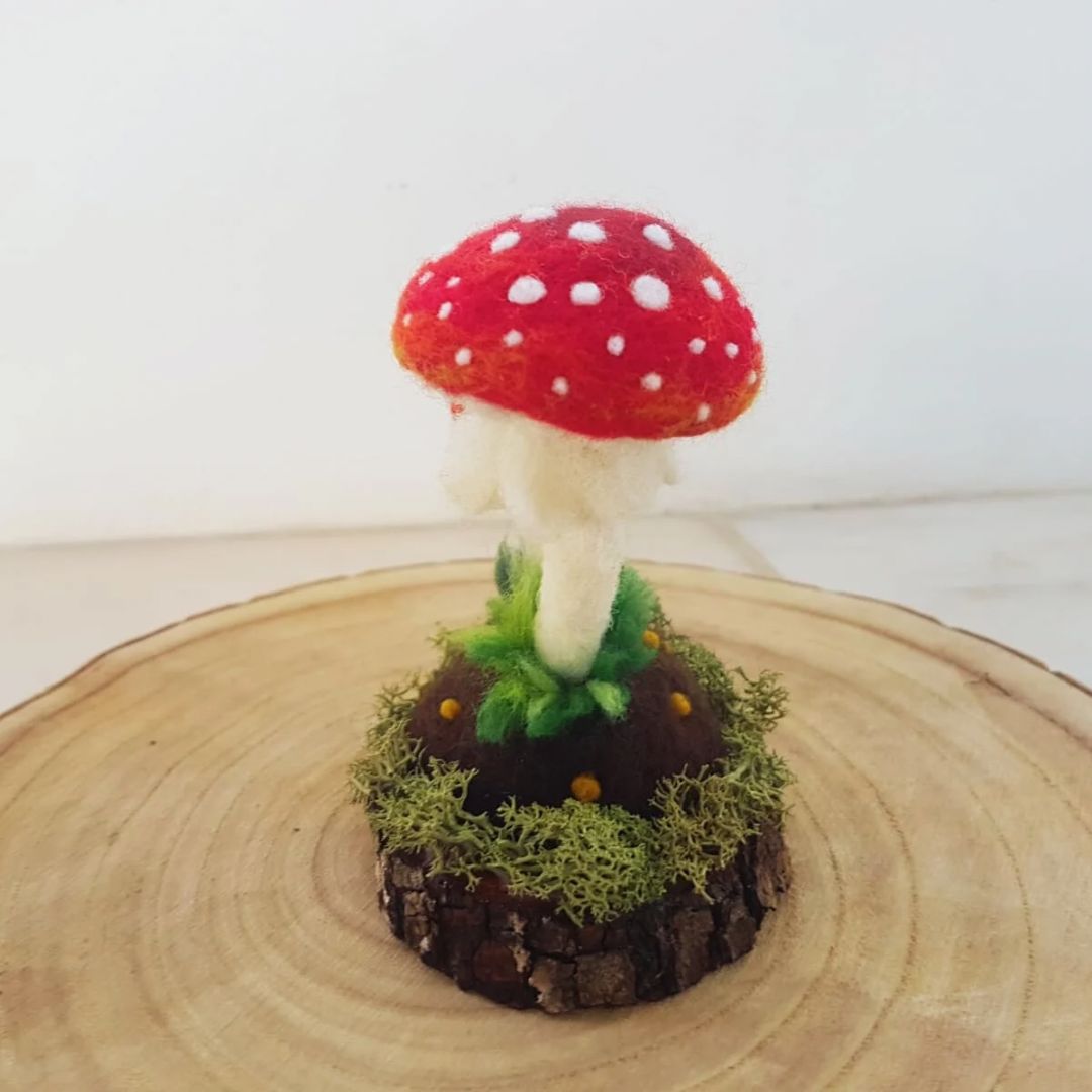Felted mushrooms - red, amanita muscaria