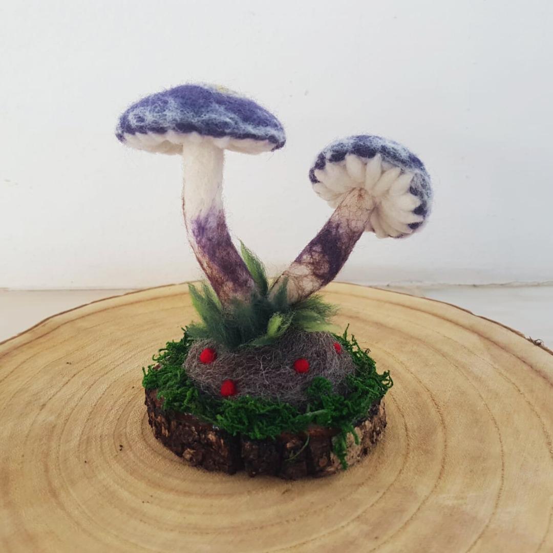 Felted mushrooms - purple