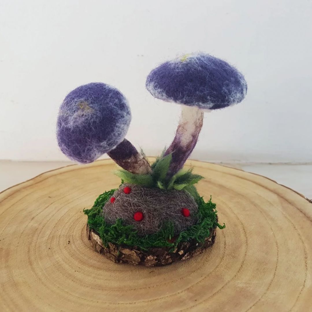 Felted mushrooms - purple