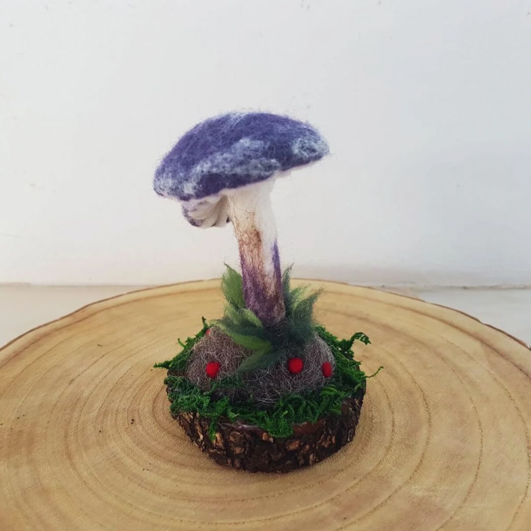 Felted mushrooms - purple