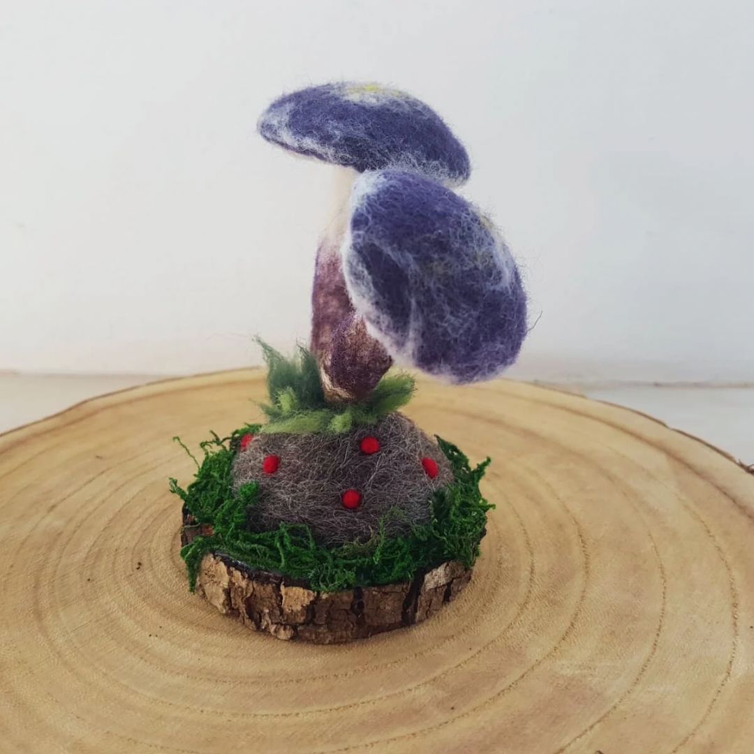 Felted mushrooms - purple